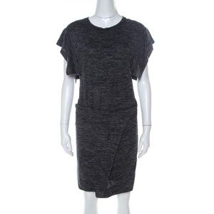 Isabel Marant Etoile Dark Grey Jersey Waist Tie Wrap Dress